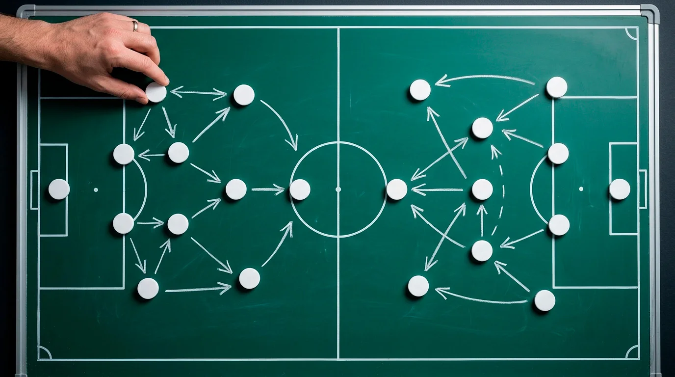 Tactics board showing predicted England and Ghana starting lineups with formation arrows